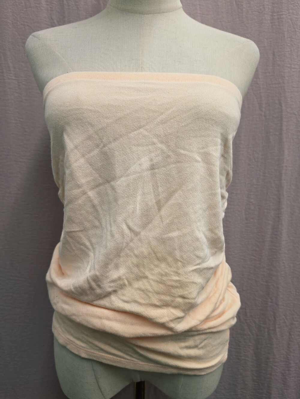 NWOT! Sundry Strapless Ruched Terry Jersey Tube Top- Soft Peach, Size: 1 Small